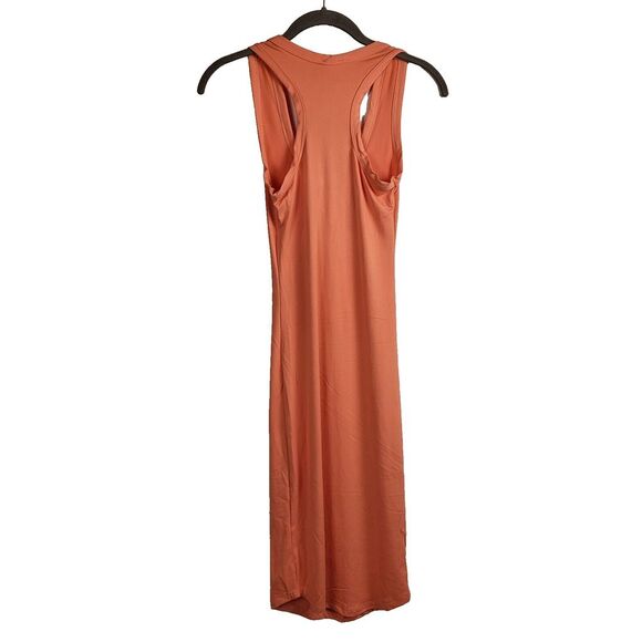 NEW Capella Small Pale Coral Pencil Dress Split Neck Stretch Bodycon Clubbing - Picture 7 of 9